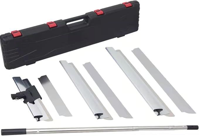 BXGTECH Drywall Tools Skimming Blade with Extension Handle - 12", 22" & 32" Blades Extruded Aluminum 301 Stainless Steel Construction Tools End Caps, Wall-Board with 0.5mm&0.35mm Thickness