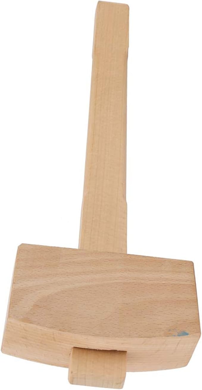 Wooden Mallet, 13.8In Wood Hammer, Handmade Chisel Mallet, Big Woodworking Mallets, Ergonomic Wood Carving Mallets, Outdoor Solid Wooden Camping Hammer for Furniture (L)