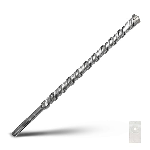 1-1/4 x 20 inch SDS Max Rotary Hammer Drill Bit, 32x520mm Carbide Tip Masonry Drill Bit,Concrete Drill Bit for Masonry, Brick, Stone, Concrete (Length :520mm / 20 inch, 32mm (1-1/4 in) Diameter)