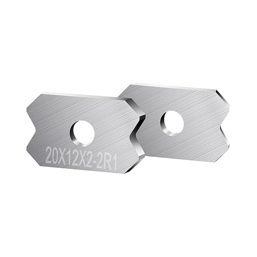 Woodworking Veneer Edge Trimmer Blades 20x12x2.0mm-2R1 2-Pcs, Chamfer Plane, Edge Banding Cutter, Manual Planer Blade, Burr Scraper for Board & Wood Surfaces (20x12x2-2R1, 2-PCS)