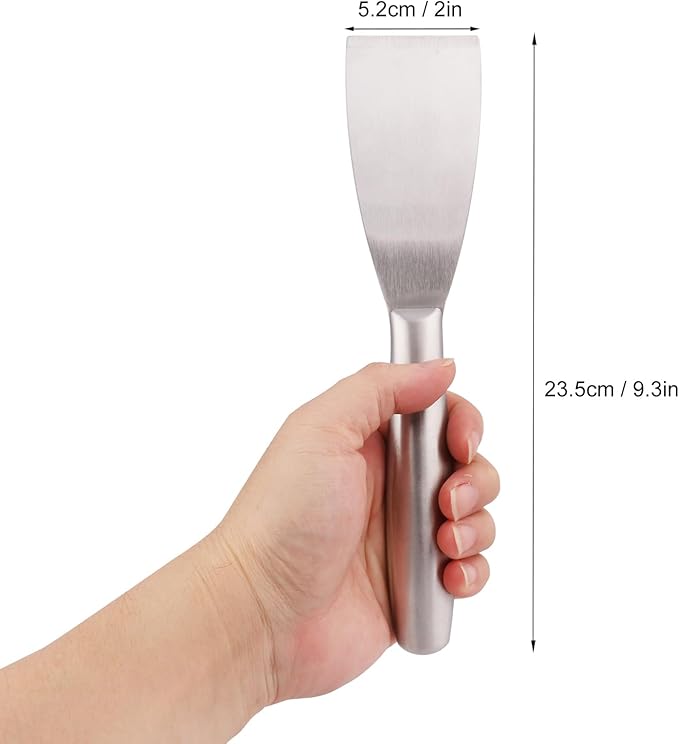 5 Pack 2 Inch Putty Knife Scraper, Putty Knife Set, Stainless Steel Putty Knife, Wallpaper Scraper Paint Scraper Tool for Spreading Drywall Spackle, Plasterboard Mud, Scraping Paint, by GENHAKON.