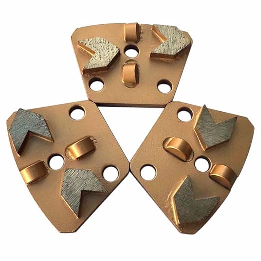 Trapezoidal Diamond Grinding Discs for Iron Horse, Warrior, XtremePolishing & ASL Grinders, PCD Counter-Clockwise, Set of 3PCS