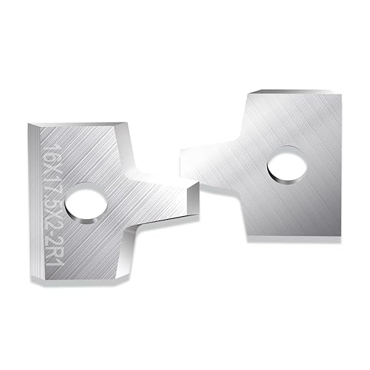 Woodworking Veneer Edge Trimmer Blades 16x17.5x2.0mm-2R1 2-Pcs, Chamfer Plane, Edge Banding Cutter, Manual Planer Blade, Burr Scraper for Board & Wood Surfaces (16x17.5x2-2R1, 2-PCS)