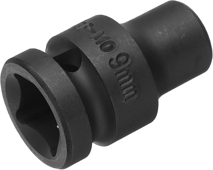 uxcell 1/2" Drive x 9mm Shallow Impact Socket 12-Point Metric CR-MO Steel Nut Impact Grade Socket for Auto Repair