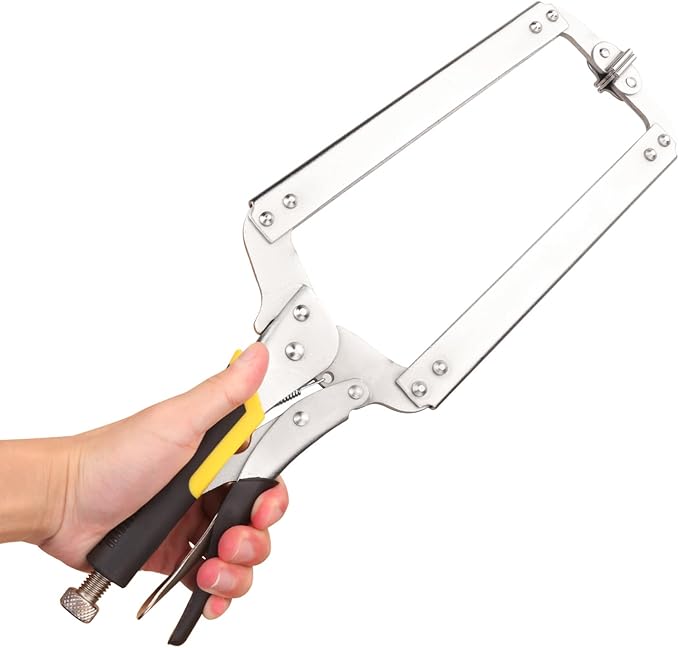 4 Pack 18 Inch C Clamp Locking Pliers with Swivel Pads, 18 Inch Heavy Duty C Clamp Welding Pliers for Woodworking and Home Improvement