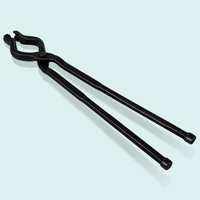 17 Inch V-Bit Bolt Blacksmith Tongs, Wolf Jaw Tongs Assembled Knife Making Blacksmith Bladesmith Anvil Forge Tongs