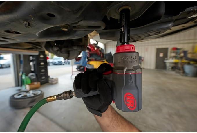 Ingersoll Rand 2236QTIMAX-2 DXS2 1/2" Air Impact Wrench, 2" Extended Anvil, Quiet, 1500 ft-lb Torque, Titanium Hammercase, Friction Ring Retainer, Pistol, Interchangeable Anvil, Multi-functional Tool
