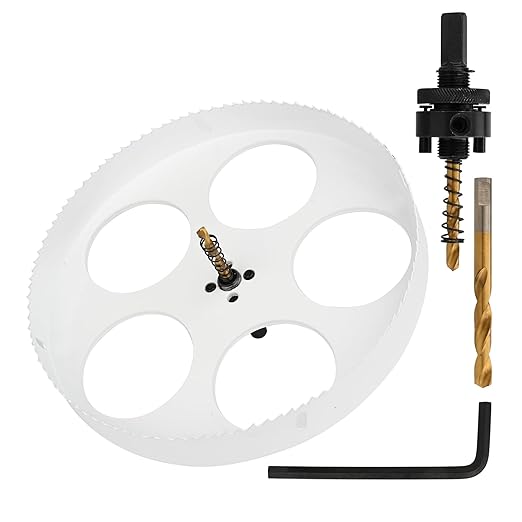 Mollom (254mm | 10") HSS M42 with 8% Cobalt BI-Metal Hole Saw with 2 Pilot Drill Bits & Arbor Smooth Cutting for PVC,Drywall,Wood,Plastic,Gypsum Board,Rubber