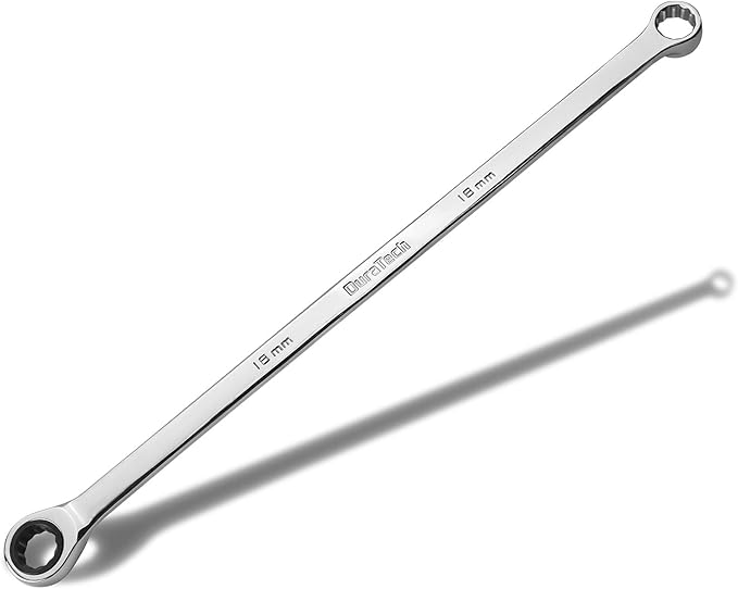 DURATECH 18mm Extra Long Ratcheting Wrench, Metric, CR-V Steel