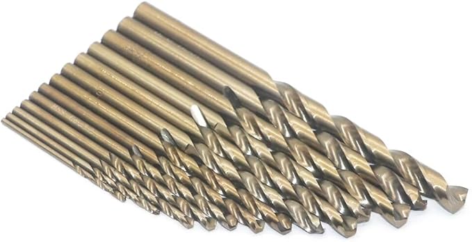 Metric Cobalt Drill Bits Set 1.5-6.5mm 13PCS, M35 high Speed Steel, high Hardness Straight Shank Drill, Mechanical or Hand Drill for Drilling, Suitable for Stainless Steel, Iron, Copper and Aluminum.