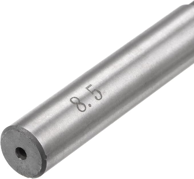uxcell Chucking Reamer 8.5mm, H7 HSS Lathe Machine Reamer 6 Straight Flutes, Round Shank Milling Cutting Tool, Metric Reaming Drill Bit for Stainless Steel Metal Hole