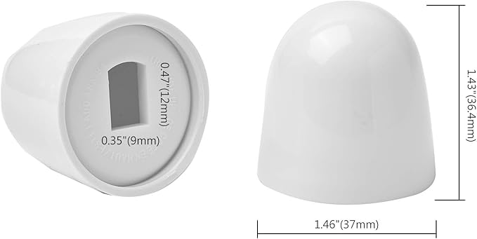 8Packs Universal Toilet Bolt Caps, Round Plastic Push-On Toilet Bowl Bolt Caps Covers, with Extra Washers for Easy installation, 1.44 Inch Height, White Color