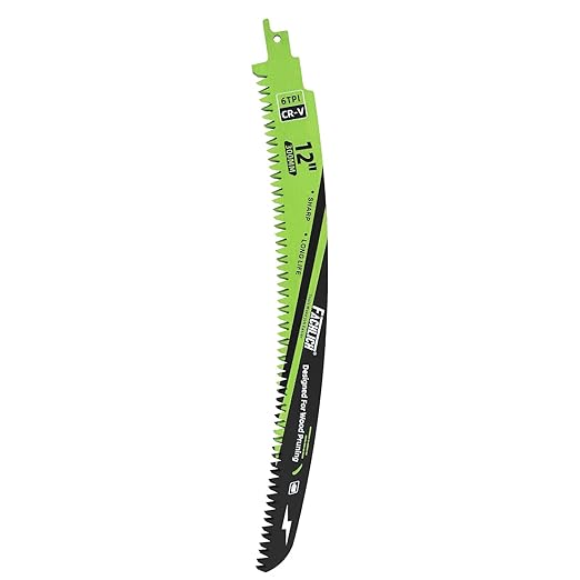 Japanese Teeth Reciprocating Saw Blade 12Inch - Saber Saw Blades Wood Pruning, 1pc Curved Edge 6TPI for Tree Trimming, Wood/PVC Pipe Cutting, Cr-V Sabre Blades