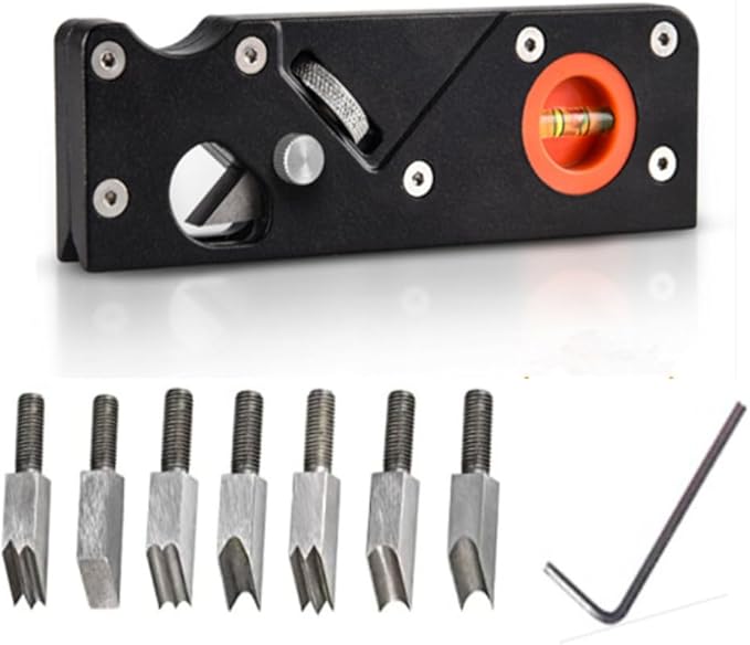 szhdxsy Combination 7-in-1 Cutter Heads Wood Planar Carpenter's Edge Trimming Tool, Suitable for Quick Edge Trimming and Chamfering, Black