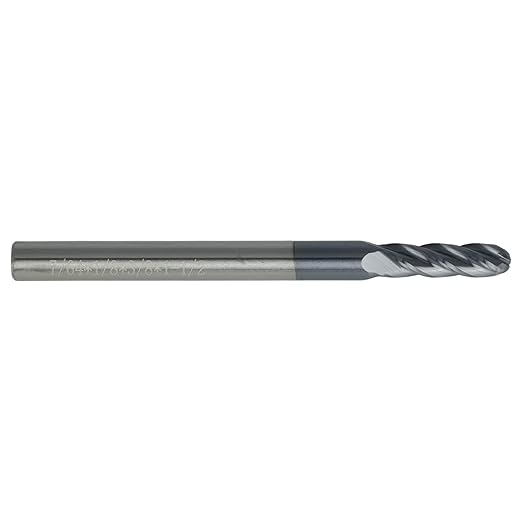 CME 5 pcs Micrograin Carbide End Mills, Ball Nose, TiAlN Coated, 7/64" Mill Diameter, 3/8" Length of Cut, 1 1/2" Overall Length, 4 Flute, Center Cutting
