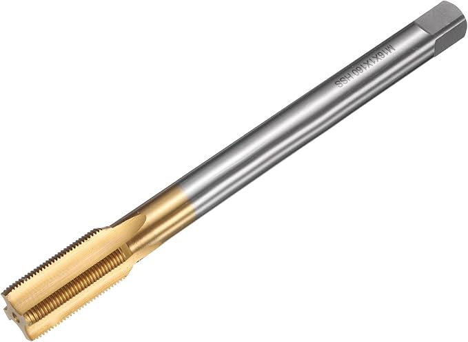 uxcell Metric Thread Tap M16 x 1 H2 160mm Straight Flute Screw Thread Milling Machine Taps Threading Tapping Repair Tool