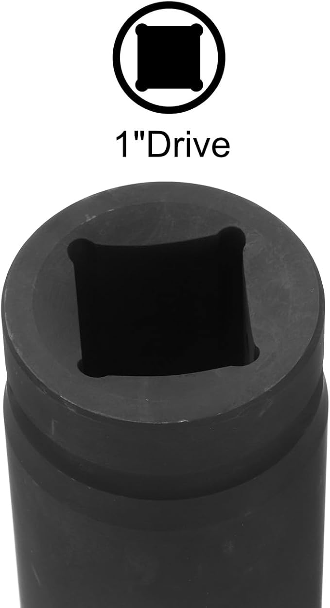 uxcell 1" Drive 32mm 12-Point Impact Socket, CR-MO Steel 80mm Length, Standard Metric Sizes