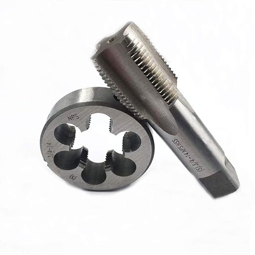 3/4"-14 NPS tap and die, 3/4"-14, 3/4"-18, HSS Tap And Die Set UNF Machine Thread Tap And UNF Round Thread Die Right Hand (3/4-14 NPS)