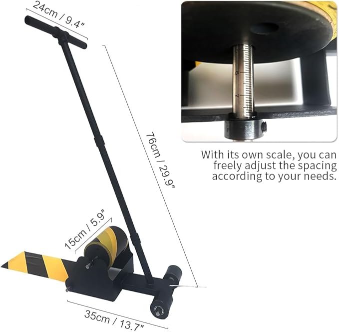 BAUSATZ Floor Tape Marking Machine,Manual,Lane Marking Applicator with Rubber Roller Manual Floor Tape Applicator,Used for Floor Marking, Decoration Protection and Laying (TBJDJ-01)