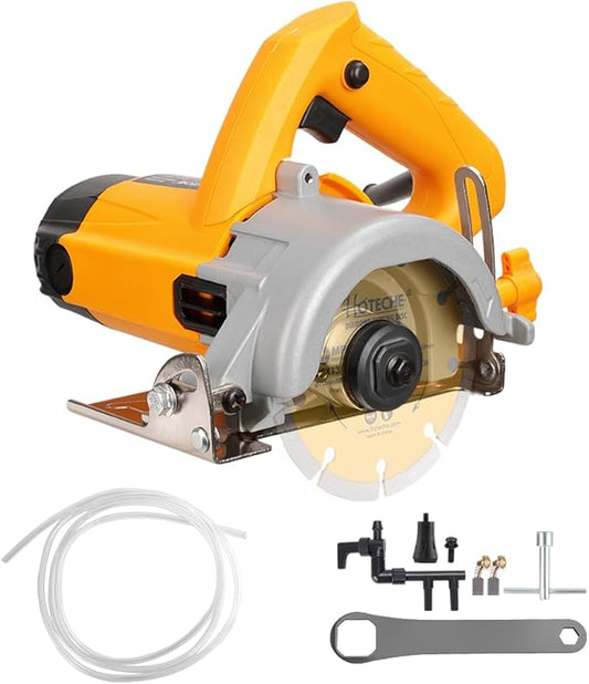 Hoteche 4-3/8-Inch Dry/Wet Masonry&Tile Saw 1300W Electric Cutter for Stone, Ceramic and Marble Cutting(Tool Only)