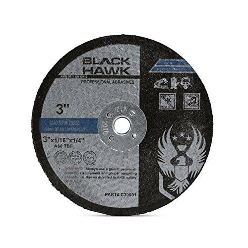 BHA Metal and Stainless Steel Cut Off Wheels for Die Grinders, 3??x 1/16??x 1/4??- 25 Pack