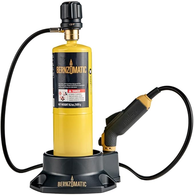 Bernzomatic FirePoint Creator Tool, Precision Flame Hand Torch for use with Bernzomatic MAP-Pro or Propane Fuel (Firepoint Tool + 3 MAP Pro Cylinders)