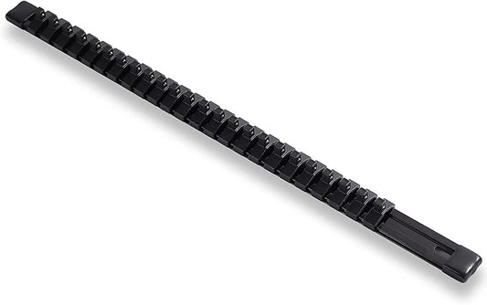 ALOANES 1/4-Inch Drive Aluminum Alloy Socket Organizer, Heavy Duty Socket Racks, Socket Holder Kit for Toolbox Drawer Fit 1/4-Inch x 24 Clips (Black)