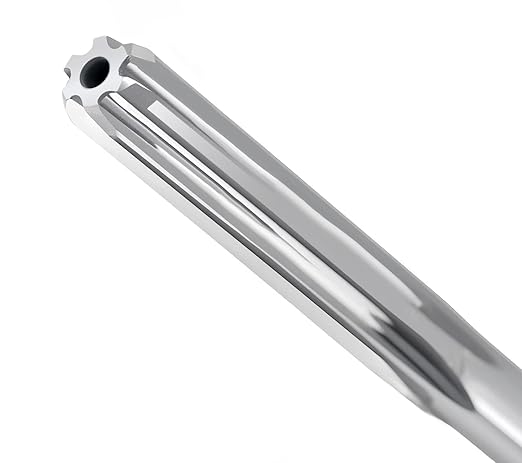 Accusize Industrial Tools 1/4'' H.S.S. Straight Shank Straight Flute Chucking Reamer, Flute Length 1-1/2'', Oal 6'', Right Hand, 6 Flute, 5015-0045
