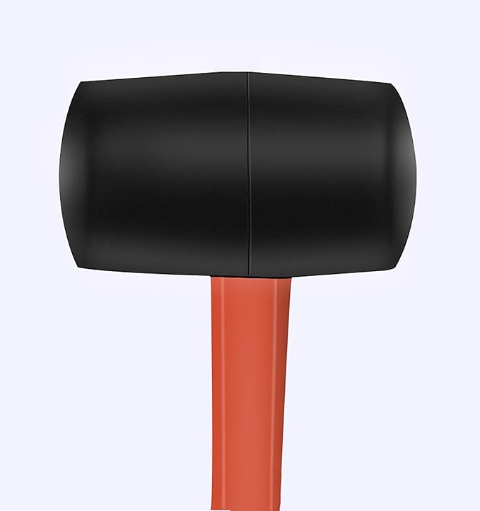 12 Oz Rubber Mallet Hammer with Shock-absorbing Fibre Handle for Floor Installation, Camping, Tent Stakes, Home Decoration Construction and Woodworking (1)