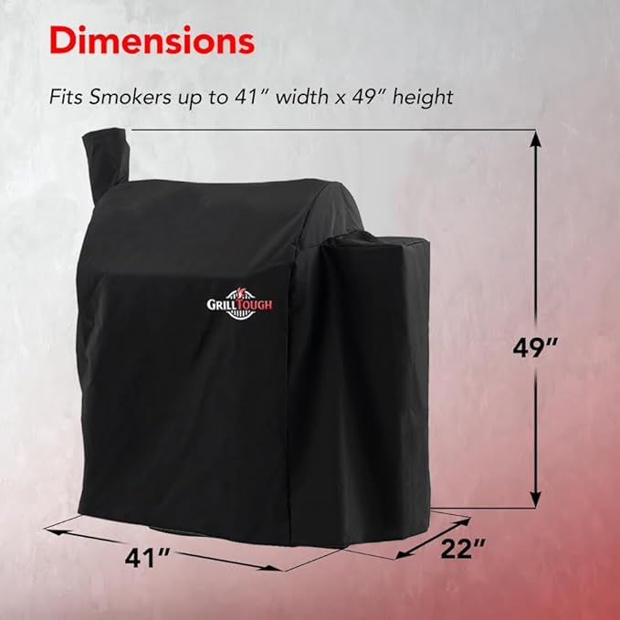Heavy Duty Smoker Cover for Outdoor Grill ??Fits Popular Smoker Brands & Pro 575 Series Grills ??Waterproof, Weather Resistant, UV & Fade Resistant with Adjustable Straps ??Black