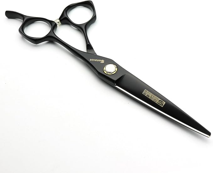 Black Hairdressing Scissors Professional Hair Scissors Pure Handmade 6 Inches (Cutting+Thinning)