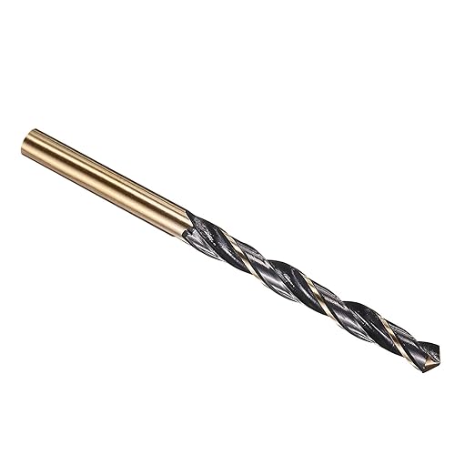 PATIKIL 6mm Drill Bit, Jobber Straight Shank 4341 High-Speed Steel 118째 Black and Gold Finish for Medium-Hard Metal Steel Acrylic - 1 Pack