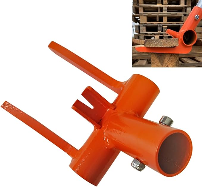 Pallet Buster Tool Pallet Breaker Head Only, Pallet Disassembly Tool with Nail Puller, Pallet Removal Tool for Removing Wooden Pallet Boards, Orange