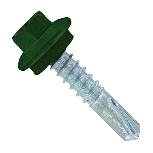 Fasteners Plus ST Fastening #12 x 1 Maxx Steelbinder Metal Roofing Screws Metal-to-Metal Forest Green (Pack of 250)