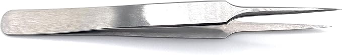 High Precision Forceps, Fine Point Tip Tweezers, 4 1/2 Inches, For Lab, Electronics, Jewelry, Hobbies