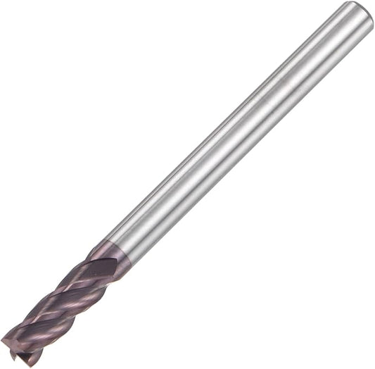 uxcell Square Nose End Mill, 4mm Tip Dia Solid Carbide AlTiN Coated CNC Router Bits 4 Flute Spiral Milling Cutter HRC55 with 4mm Shank 50mm (2-inch) Length