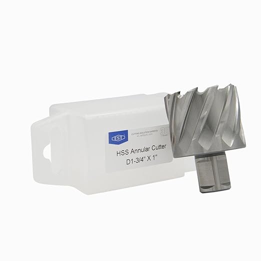 HSS M2AL Annular Cutter 1" DOC with 3/4" Weldon Shank for Magnetic Drill Press by EST (D1-3/4" X 1")