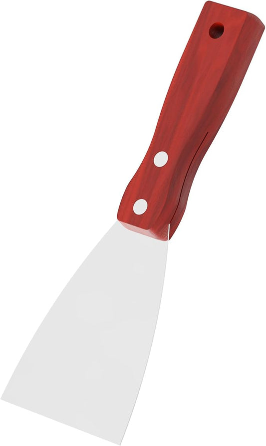 Putty Knife, 3 Inch Stainless Steel Scraper Tool, Wooden Handle Metal Spackle Knives for Drywall, Decals, Wall Paper, Floor Tile, Patching, Painting, Taping, Scraping Coating