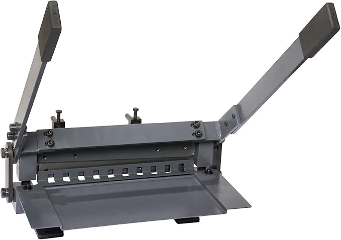 KAKA INDUSTRIAL Metal Shears,12 Inch Bench Top Hand Shear, Metal Cutter for Sheet, Plate Steel,12x1/25 in Cutting Capacity, Grey, Portable Workbench-Mounted Tool BHS-12
