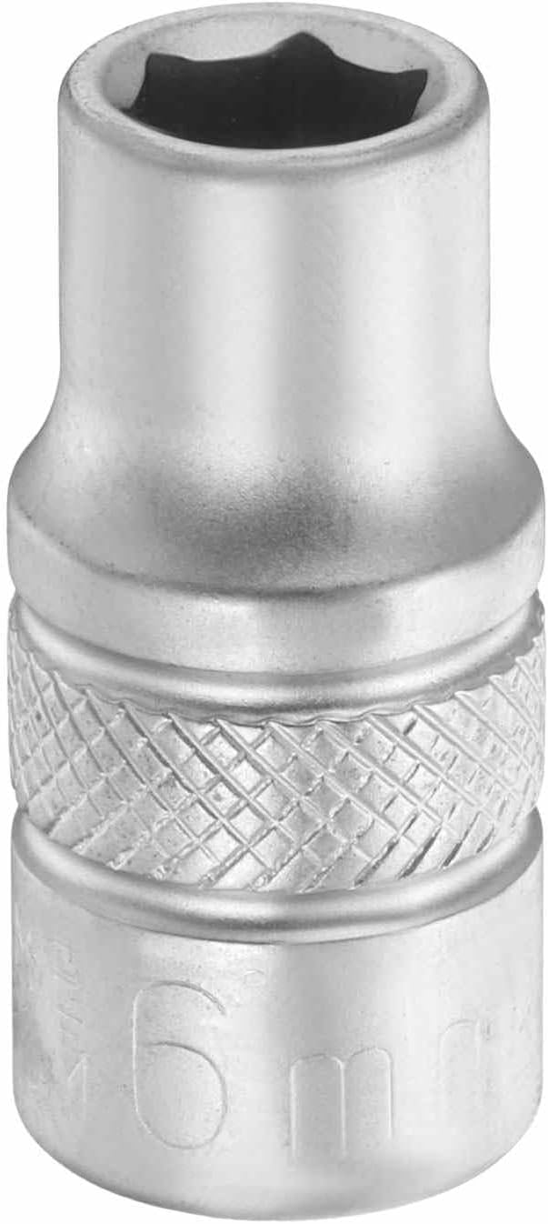 HARFINGTON 6 Points Deep Socket 1/4" Drive 6mm Deep Metric CR-V Steel Polished Nickel Plating Flip Sleeve 25mm / 1" Extra Long Socket Tool for Home Auto Nuts Bolts Repair