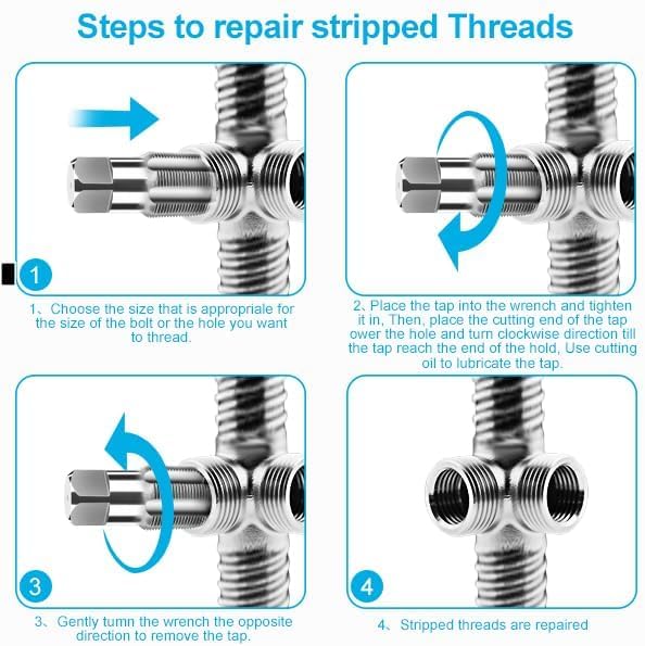 1-1/2 Carbon Steel NPT Tap, 1-1/2 NPT Pipe Tap for Accurate Threads, Assorted Plumbers Mechanics DIY Thread Cutting Tools