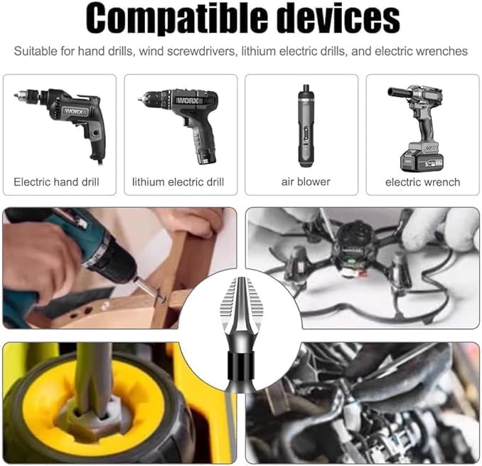 High Magnetic Screwdriver Drill Bit Set, 2025 New Magnetic Screwdriver Bits, Universal Anti Slip Magnetic Electric Screwdriver Set Suitable for Home Decoration, Car Repair (10Pcs)