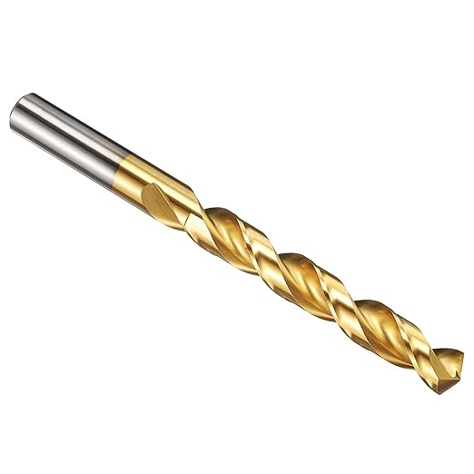 PATIKIL 12.9mm Drill Bit, M42 8% Cobalt High-Speed Steel Jobber Straight Shank 135° Titanium Nitride (TiN) Coated for Hard Metal Stainless Steel - 1 Pack