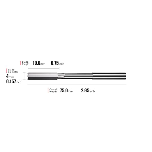 4mm Chucking Reamer,H7 HSS Straight Flutes Lathe Machine Reamer,Round Shank Milling Cutting Tool,4 pcs DRINYOUNG(4mm)