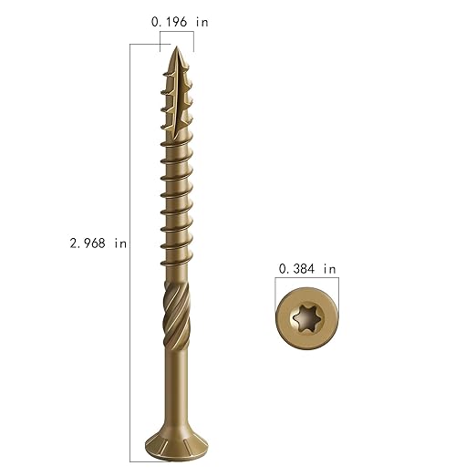 #10 * 3" Deck Screws, (342pcs) 5 lbs.Exterior Wood Screws, Rust Resistant Epoxy Coated, Bronze, T20 Star Bit