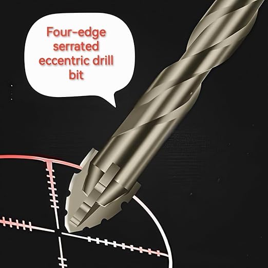 12pcs-New Four-Flute Sawtooth Eccentric Drill Bit, Multifunction Drill Bit Set,High Hardness Skewed Head Eccentric Drill(4+5+6+8+10+12mm)횞2