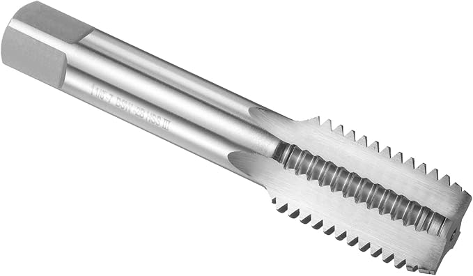 uxcell Hand Bottom Tap 1"-1/8"-7 BSW 2B Thread Bottoming Style Threading Taps High Speed Steel HSS6542 Straight Flutes Screw Tapping Tool
