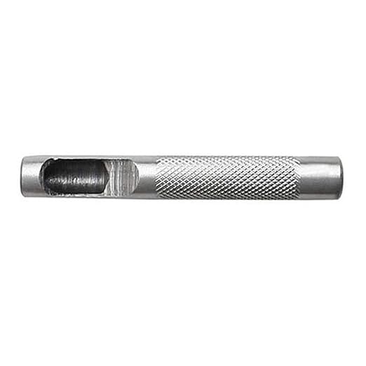 4mm Leather Hole Punch - Silver Round High Carbon Steel Hollow Cutter for Paper, Plastics, Canvas, Belts and Bags DIY Crafting