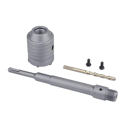 2.5 inch / 65mm Concrete Hole Saw with SDS Plus Shank Connecting Rod, GUICGOC Tungsten Carbide Teeth (7.7mm x 4mm) Cement Hole Saw for Concrete Cement Brick Wall Stone 65mm / 2.5 inch