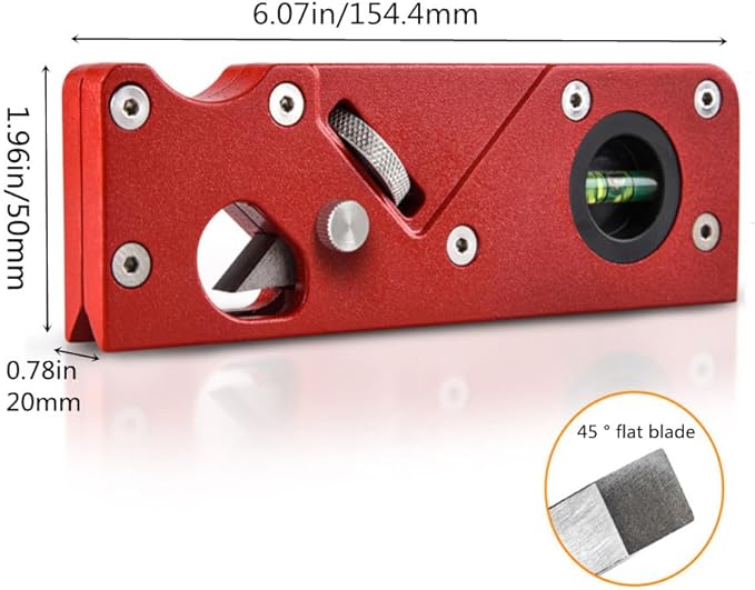 szhdxsy, Wood Planar carpenter's edge trimming tool, suitable for manual chamfering and planing of wood quick trimming,for Quick Edge Trimming and Chamfering,red(Combination upgrade-7 Cutter Heads)